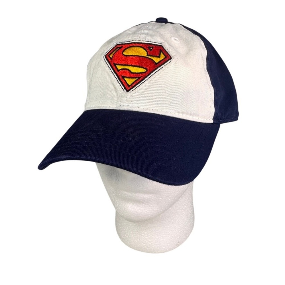 Superman Bio-Domes Headgear Navy‎ Blue White Embroidered Baseball Cap Hat OSFA